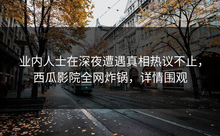 业内人士在深夜遭遇真相热议不止,西瓜影院全网炸锅,详情围观 业内人士在深夜遭遇真相热议不止,西瓜影院全网炸锅,详情围观